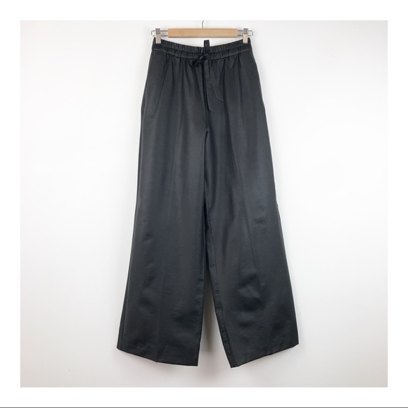 NWT Bloggers Favorite Zara Waxed Effect Wide Leg Pants Size XS - Picture 6 of 14